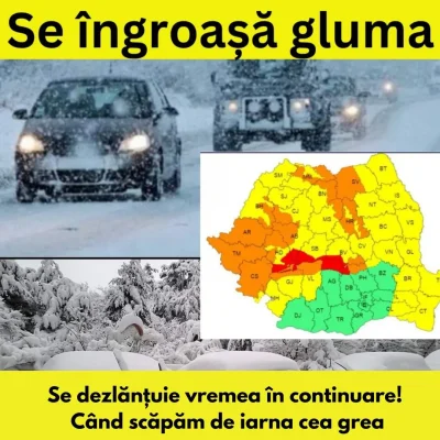 Se schimbă totul pe 17 februarie! ANM anunță zăpadă de 30 cm și viscol. Ce se întâmplă în București și în țară