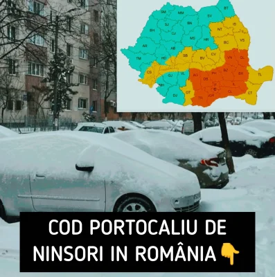 Prăpăd alb în România! Zăpadă de 50 cm și vânt de 85 km/h. Județele unde se schimbă totul de marți seară