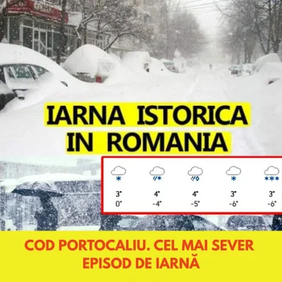 Urgia albă lovește România! Zăpadă de 30 cm și -10 grade. Ce se întâmplă chiar de la noapte în București